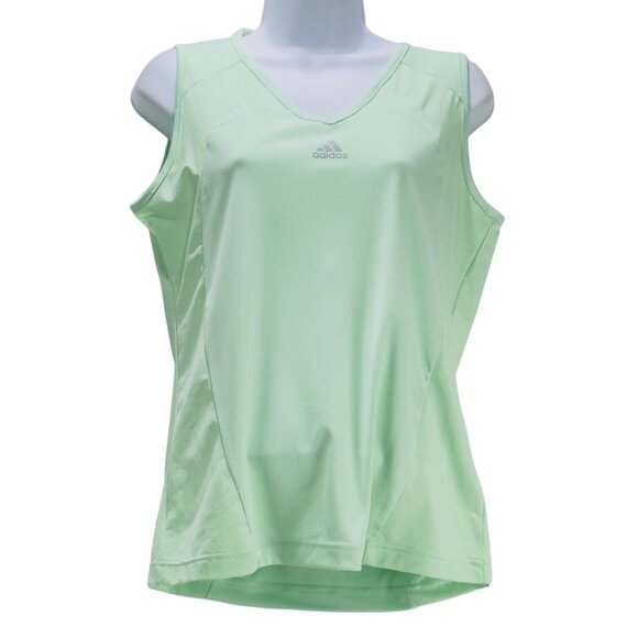 ADIDAS Women's Performance Tee Mint Sleeveless V-Neck Moisture Wicking Size M - Picture 1 of 6